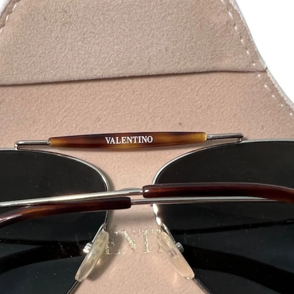 Valentino Silver Aviator Sunglasses - Picture 9 of 16